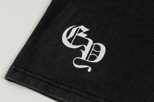 CH克家马蹄梵文螺丝钻水洗做旧复古圆领短袖 商品图7