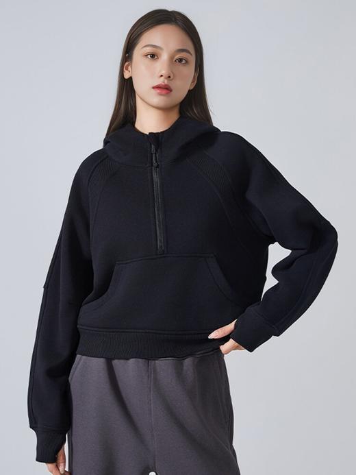 哈瓦塔加绒保暖半拉链连帽运动外套H340183 商品图9