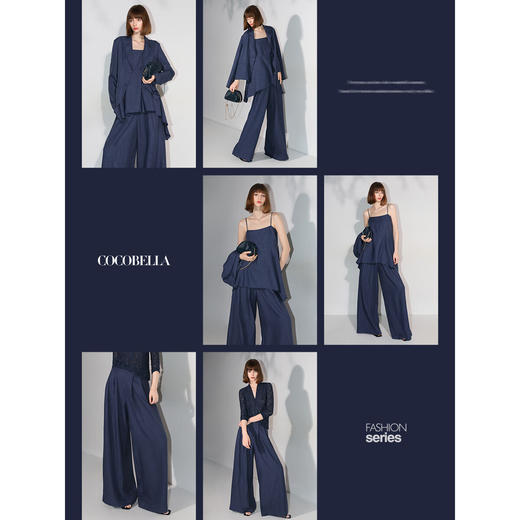 COCOBELLA轻商务静奢风气质三件套西装阔腿裤吊带套装FT3006 商品图1