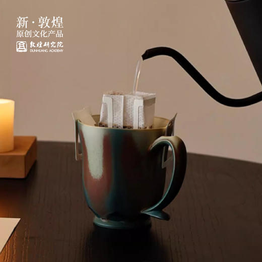 敦煌研究院【青雀蓝陶瓷马克杯】水杯咖啡杯大容量杯子高颜值轻奢女生 商品图4