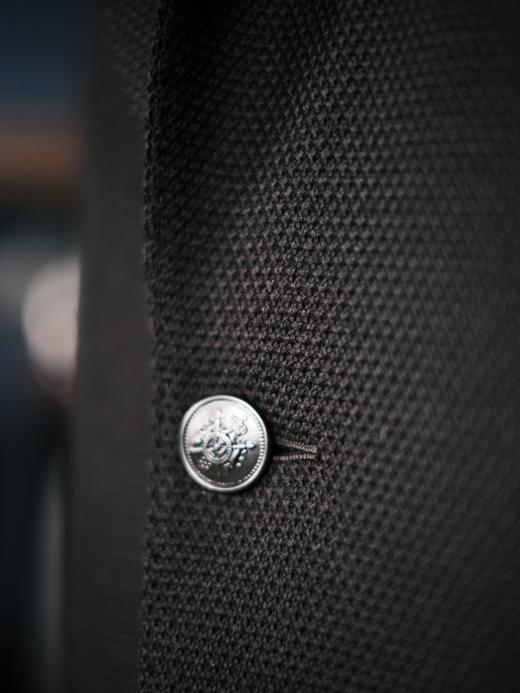 Vitale Barberis Canonico 澳洲美丽诺羊毛高克重针织深棕色全麻衬单西 商品图5