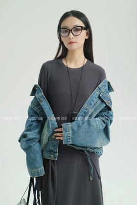 【门店同款】ENJOY秋季less is more港风抽绳牛仔外套 159204689