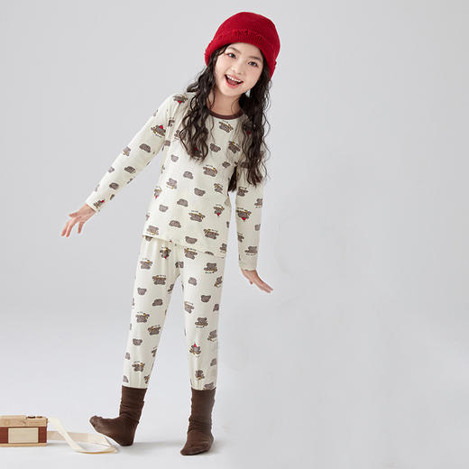雀说 儿童A类精梳棉秋衣秋裤套装打底睡衣棉毛衫 商品图12
