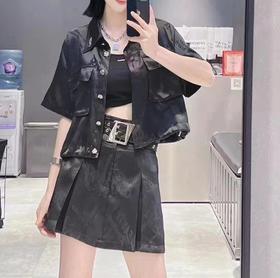 3-16GD复古印花短款半裙50525（黑） 夏季 142170120321