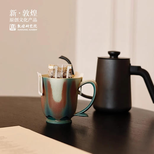 敦煌研究院【青雀蓝陶瓷马克杯】水杯咖啡杯大容量杯子高颜值轻奢女生 商品图1