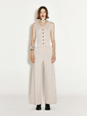 【温柔周末】羊绒羊毛混纺阔腿直筒长裤