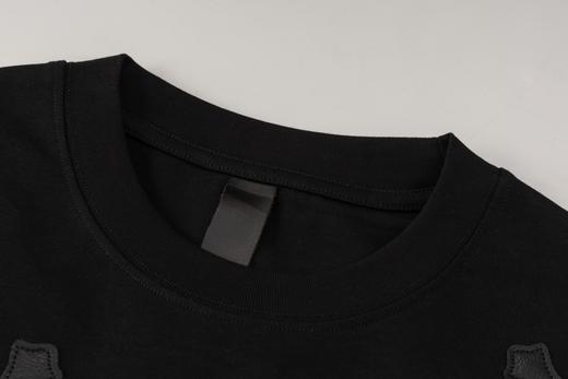 CH克家十字贴皮银饰刺绣短袖T恤（黑-白） 商品图14