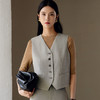 玳莎老钱风V领马甲女士通勤白领外搭无袖上衣背心秋季新款  EC37002 商品缩略图0