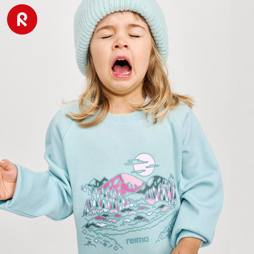 芬兰reima2024年秋冬新款男女儿童大童运动印花保暖针织长袖T恤 商品图1