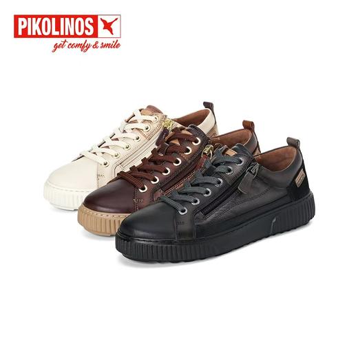 【Pikolinos 】派高雁秋季多材质拼接深口平底侧拉链拼色板鞋PL241902 商品图3
