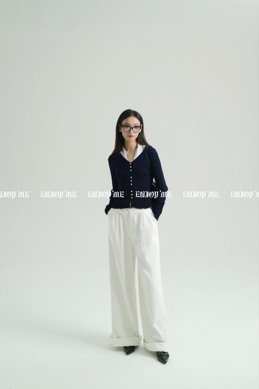 【门店同款】ENJOY秋季配腰带宽边牛仔阔腿裤 159049463 商品图1