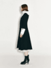 【巴黎圣母院】复古翻领撞色拼接收腰外套连衣裙 商品缩略图1