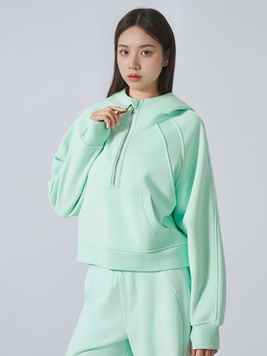 哈瓦塔加绒保暖半拉链连帽运动外套H340183 商品图8