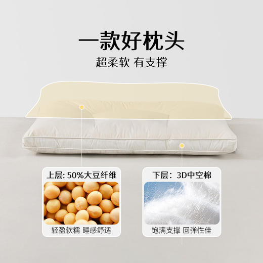 雅芳婷大豆枕枕头枕芯单个装分区承托夏天睡觉专用睡眠舒适透气 商品图1
