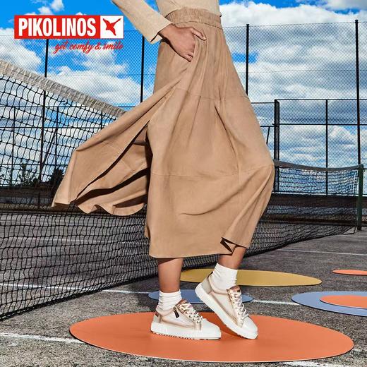 【Pikolinos 】派高雁秋季多材质拼接深口平底侧拉链拼色板鞋PL241902 商品图1