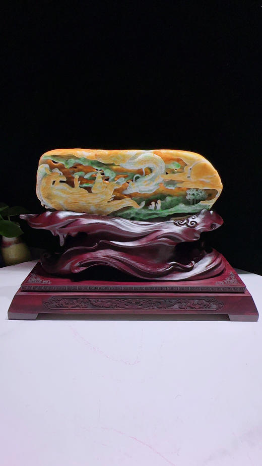 620265翡翠摆件【龙凤呈祥 神龙护主】 商品图5