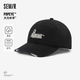 森马大力水手联名帽子男棒球帽新款中性破洞刺绣情侣遮阳帽
