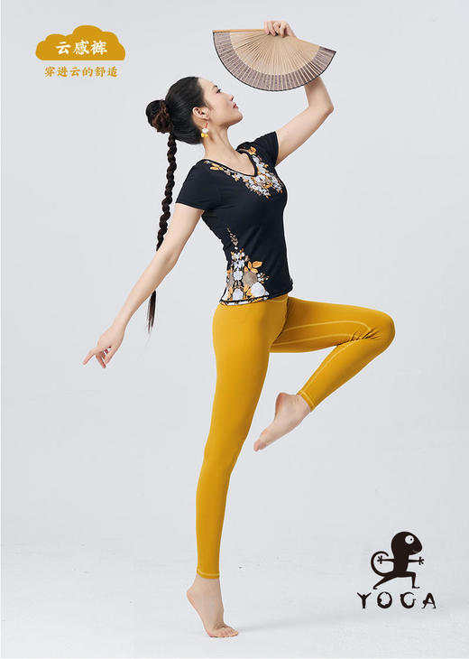 【现货秒发】壁虎瑜伽【云感裤-姜黄】超高弹纯色瑜伽裤 商品图7