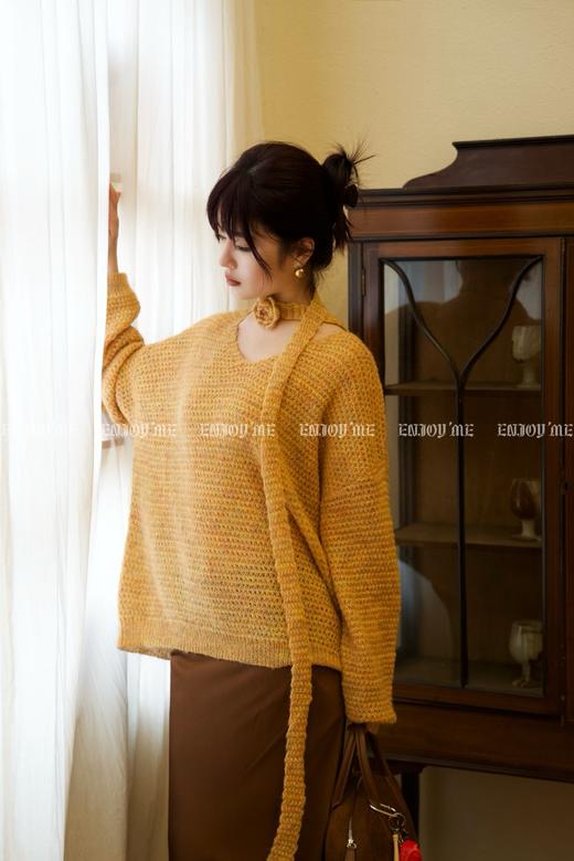 【门店同款】ENJOY秋季时光回廊慵懒玫瑰飘带毛衣 159203774 商品图3