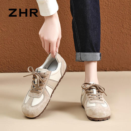 ZHR则则德训鞋女2024春秋新款平底复古运动休闲鞋软底平底鞋 商品图7