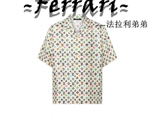 驴 x Tyler 联名款 SS34 Logo满印单排扣宽松短袖衬衫 浅米色 商品图0