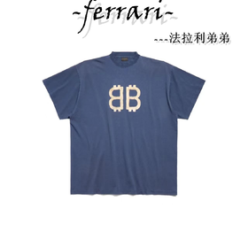 巴家 FW24 字母印花圆领短袖T恤 男女同款 宽松版型