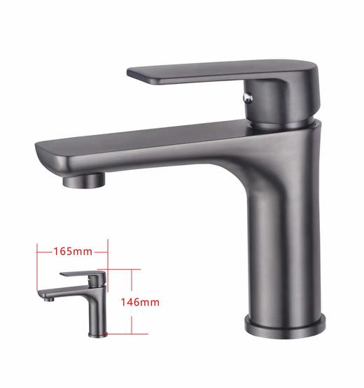 龙头/KP1-16/面盆混合/不锈钢/枪灰色配60cm管 商品图0