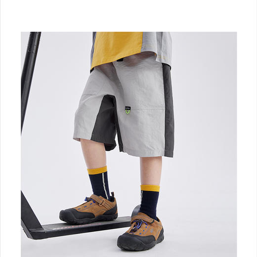 漫画家潮童装拒水速干山系拼色亲肤牛仔工装男童女童夏季短裤裤子 商品图4