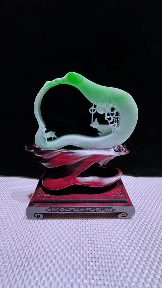 620281翡翠摆件【鹿鹿相伴 鹿鸣蝉音】 商品图3