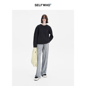 SELFWHO条纹灯芯绒休闲裤女2024秋季新款通勤百搭宽松显瘦直筒裤