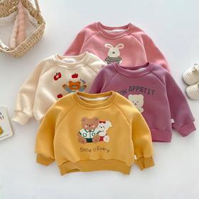 【韩国卡通小熊儿童加厚卫衣】 0-5岁冬季童装女童加厚打底衫潮