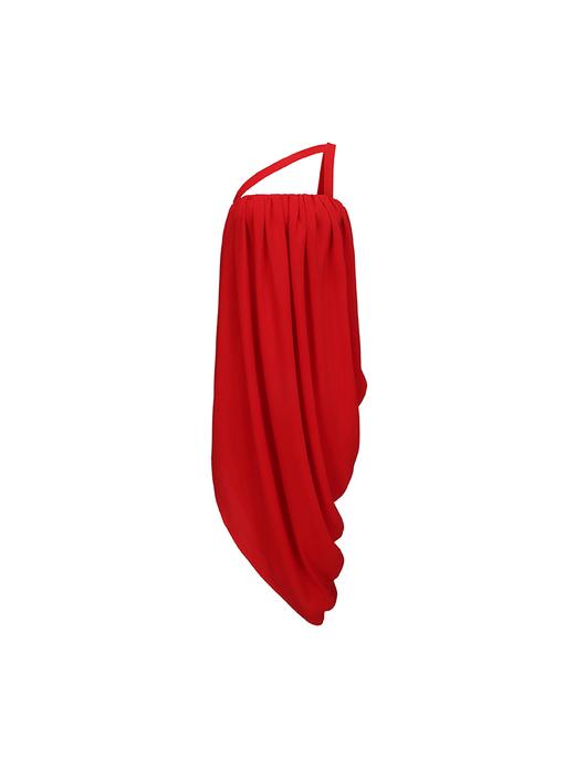 【热情探戈】斜肩带立裁垂褶不规则连衣裙 商品图4