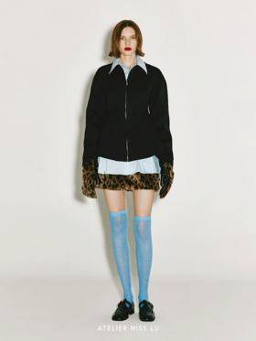 【豹女之神】仿皮草拼接设计造型手套