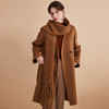 EITIE爱特爱围巾氛围感棕色宽松廓形显瘦羊毛呢外套冬季新款D2414405 商品缩略图3