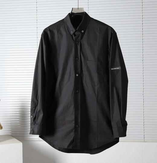 巴黎家硅胶袖标黑色长袖衬衣外套 商品图3