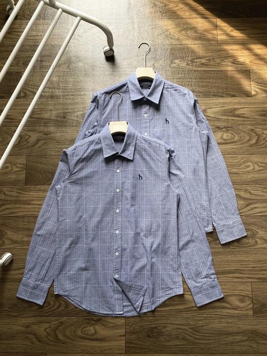 Hazys早秋新款男士舒适休闲格子长袖衬衣 商品图2