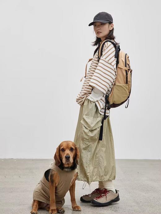 步履不停/4C18116C/小立领宽松五分袖中袖条纹t恤 商品图1