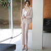 IWY/长袖粉色西装小腿裤修身气质高端通勤干练遮肉显瘦职业两件套CP1944-P 商品缩略图3