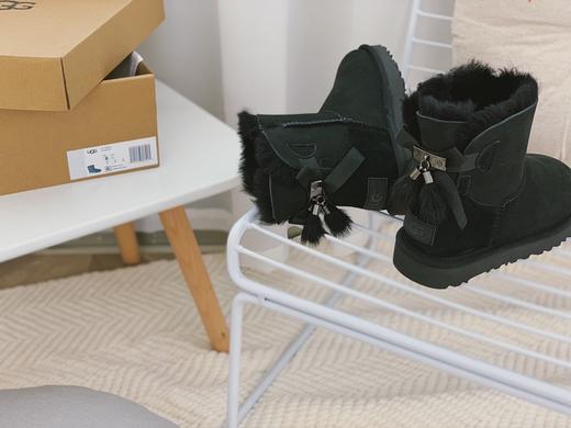 UGG 2021冬季新款女士貂毛丝带蝴蝶结雪地靴 商品图0