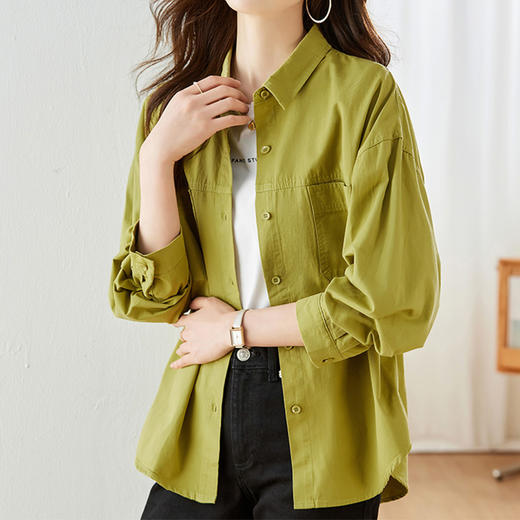 馥迦复古通勤气质纯棉衬衫 商品图5