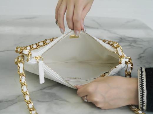 香奶奶 B 手工坊  hobo双链条腋下包大号 白色 商品图3