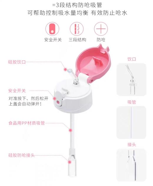 膳魔师儿童保温杯带吸管直饮杯口两用婴儿宝宝大容量600ml水杯 商品图3