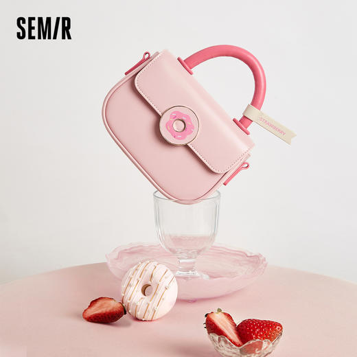 森马包包马鞍包女新款可爱俏皮手提包甜甜圈斜挎包甜美单肩包 商品图1