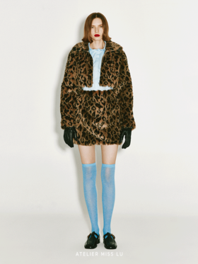 【丛林呐喊】仿皮草豹纹造型短裙