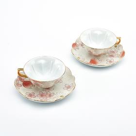 【小鹿纯子联名款】有田烧金彩 茶杯碟（2杯2碟）+小鹿纯子亲笔信