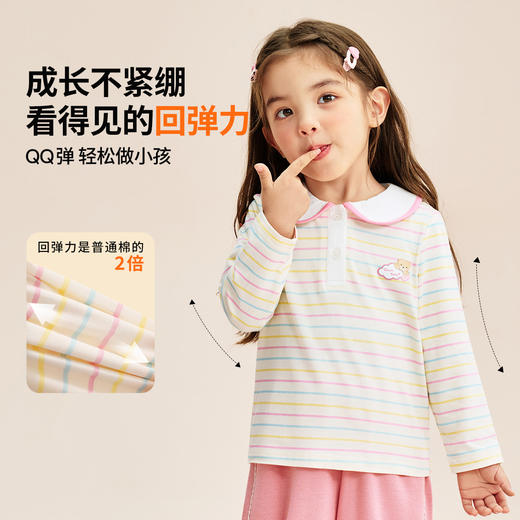 【90-140】【精典泰迪】女童春秋长袖T恤条纹POLO衫 商品图2