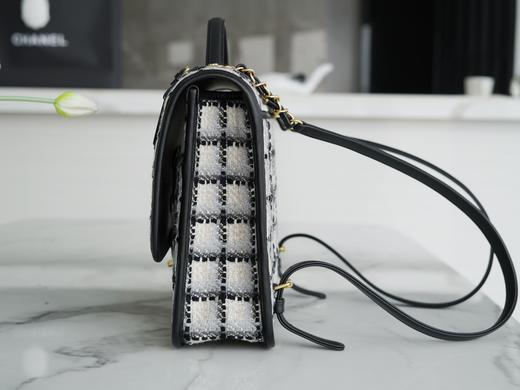 香奶奶 k 高级手工坊 黑白毛呢双肩包 商品图3