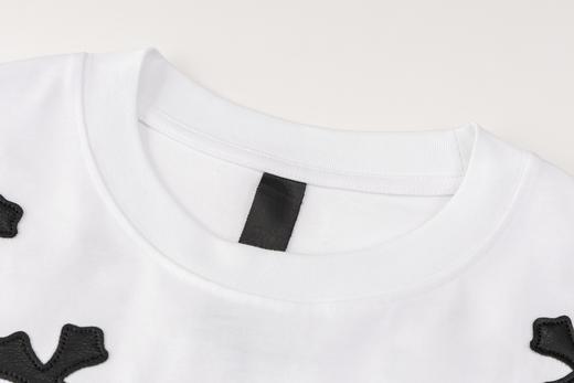 CH克家十字贴皮银饰刺绣短袖T恤（黑-白） 商品图10