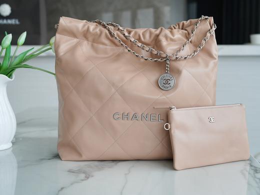 香奶奶 22bag垃圾袋手袋 正品尾皮 奶茶杏银扣 中号 商品图9