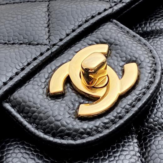 香奶奶「Classic Flap」经典口盖包 黑牛金 小号 商品图8